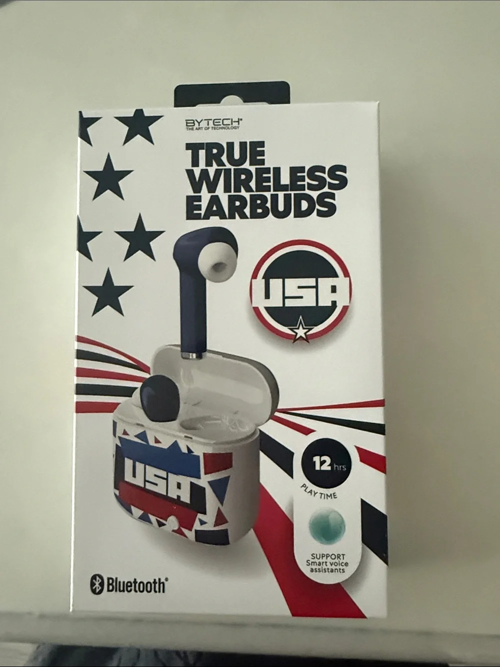 BYTECH True Wireless Earbuds - USA Design, Navy/White